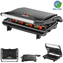 Monzana Kontaktgrill Antihaftbeschichtung BPA Frei Cool-Touch Griff Herausnehmbare Auffangschale 750W Tischgrill Sandwich Maker -Garten- & Gewächshäuser Geschäft b4d3fc6dcc9645521afd9f48a2d72322