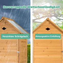 COSTWAY Gartenschrank Mit Satteldach Gerätehaus Wetterfest Geräteschuppen Werkzeugschrank Holz Geräteschrank 177x80x45cm -Garten- & Gewächshäuser Geschäft b4e092b5407731145da11c8cc5b78066