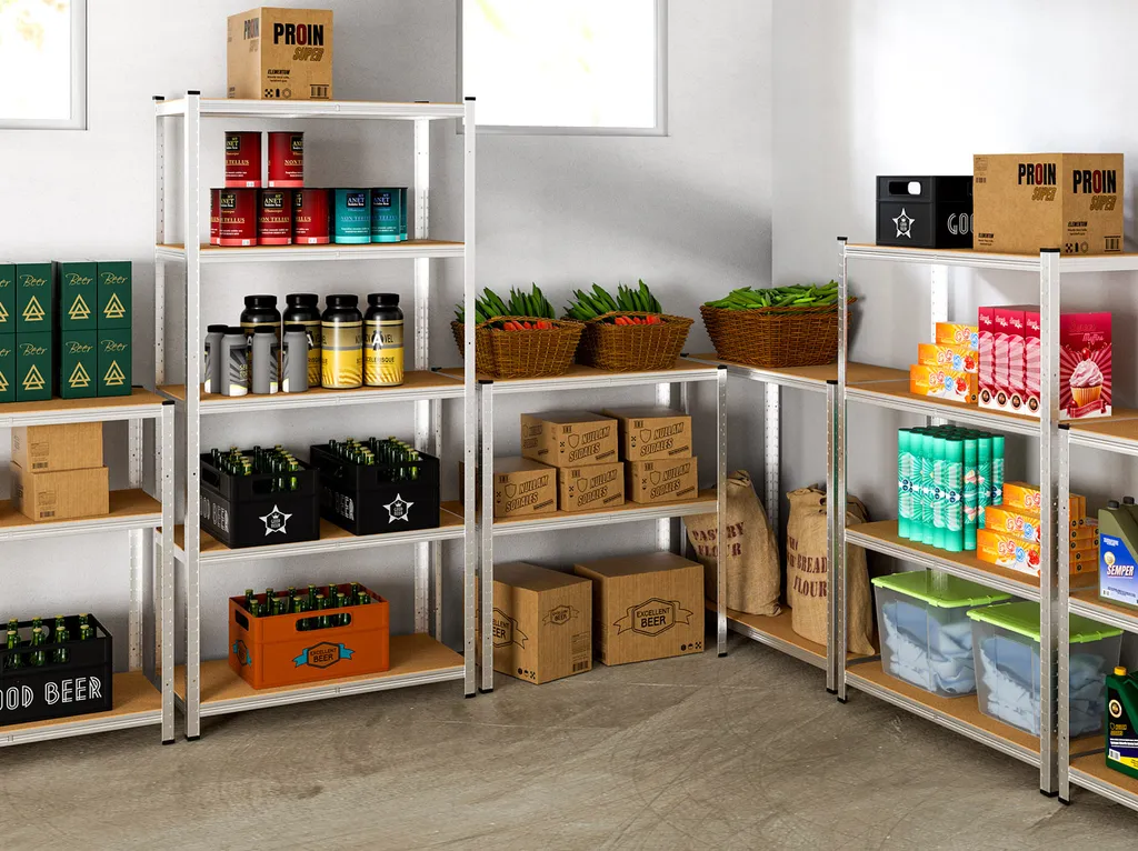 Monzana Schwerlastregal Kellerregal Steckregal Werkstattregal Lagerregal Regal, Model:2x 5 Böden - 180x90x40cm 9 Monzana Schwerlastregal Kellerregal Steckregal Werkstattregal Lagerregal Regal, Model:2x 5 Böden - 180x90x40cm – Bild 9