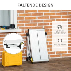 DURHAND Werkbank Klappstufen Klappbare Arbeitsplattform Rutschfester Werktisch Mit Sicherheitsriegel Bis 150 KG Aluminiumlegierung Stahl Silber 94 X 38,5 X 48cm 12 DURHAND Werkbank Klappstufen Klappbare Arbeitsplattform Rutschfester Werktisch Mit Sicherheitsriegel Bis 150 KG Aluminiumlegierung Stahl Silber 94 X 38,5 X 48cm -Garten- & Gewächshäuser Geschäft b53412f0b62817b2b8a54b53d6d27559