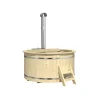 Finntherm Holz Badefass Bergen, Hot Tub Ø 180 X 101 Cm, Inkl. Edelstahl-Ofen 22 KW Und Einstiegsleiter, 5-6 Personen, Schwimmbecken, Badebottich, Jacuzzi