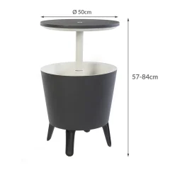 Keter Beistelltisch Getränkekühler Cool Bar Cocktailtisch Partytisch Stehtisch Garten Balkon 50x57-85 Cm 30 L , Farbe:anthrazit - Weiß -Garten- & Gewächshäuser Geschäft b586f1053b1916566a078cadf7e09d81