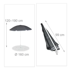 Relaxdays Grauer Sonnenschirm 160 Cm -Garten- & Gewächshäuser Geschäft b58ce5a20501286d06f81b7033490196