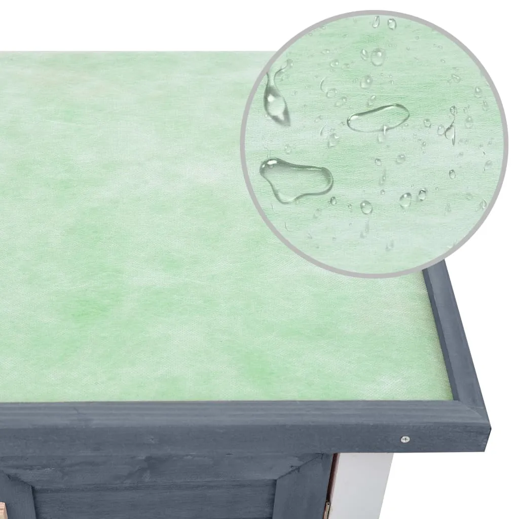 VidaXL Kaninchenstall 4 Türen Grau Holz 5 VidaXL Kaninchenstall 4 Türen Grau Holz – Bild 5