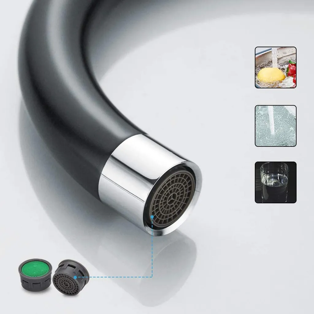 Auralum Niederdruck Wasserhahn Küche Armatur Schwarz Spültischarmatur Spüle Mischbatterie Für Kaltwasser Und Einen Wasserboiler 4 Auralum Niederdruck Wasserhahn Küche Armatur Schwarz Spültischarmatur Spüle Mischbatterie Für Kaltwasser Und Einen Wasserboiler – Bild 4