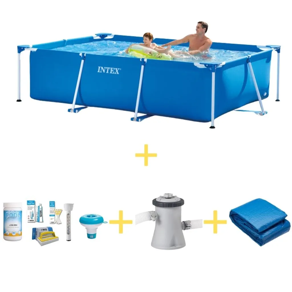 Intex Frame Pool - 260 X 160 X 65 Cm - Inklusive WAYS Wartungspaket, Filterpumpe & Bodenplane 1 Intex Frame Pool - 260 X 160 X 65 Cm - Inklusive WAYS Wartungspaket, Filterpumpe & Bodenplane