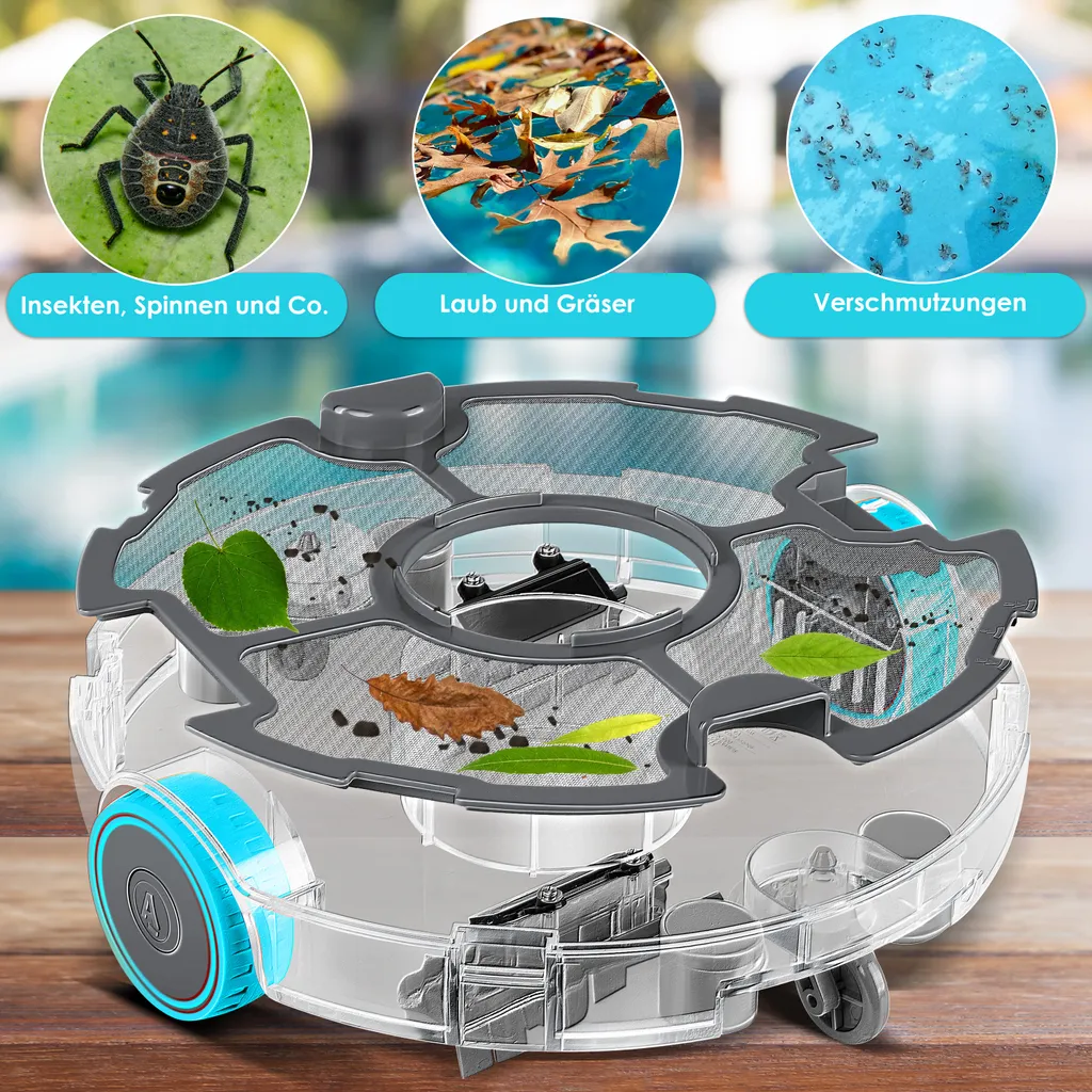 KESSER® Poolroboter Poolreiniger Akku Aqua-9000 Inkl. Transporttasche Pool Roboter Für Bis 80m² Pools, Li-Ion Akku Max. 75 Min, Kabellos Poolsauger Bodenreinigung Vollautomatisch Bodensauger, Farbe:Anthrazit 11 KESSER® Poolroboter Poolreiniger Akku Aqua-9000 Inkl. Transporttasche Pool Roboter Für Bis 80m² Pools, Li-Ion Akku Max. 75 Min, Kabellos Poolsauger Bodenreinigung Vollautomatisch Bodensauger, Farbe:Anthrazit – Bild 11