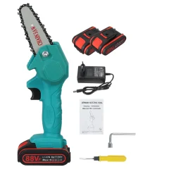 AUDEW 88VF Akku Kettensäge Elektro Motorsäge Einhandsäge Elektrokettensaege Mit 2x 2900mAh Batterie Blau -Garten- & Gewächshäuser Geschäft b64b2b492f6664f2354cb42ec403a979