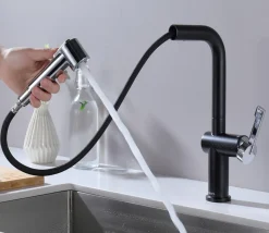 CECIPA Küchenarmatur Wasserhahn Küche Ausziehbar, Armatur Mit 2 Strahlarten Spültischarmatur Mischbatterien Für Küche 360°Drehbar Einhebel Spültischarmatur