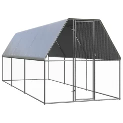 VidaXL Outdoor-Hühnerkäfig 2x6x2 M Verzinkter Stahl