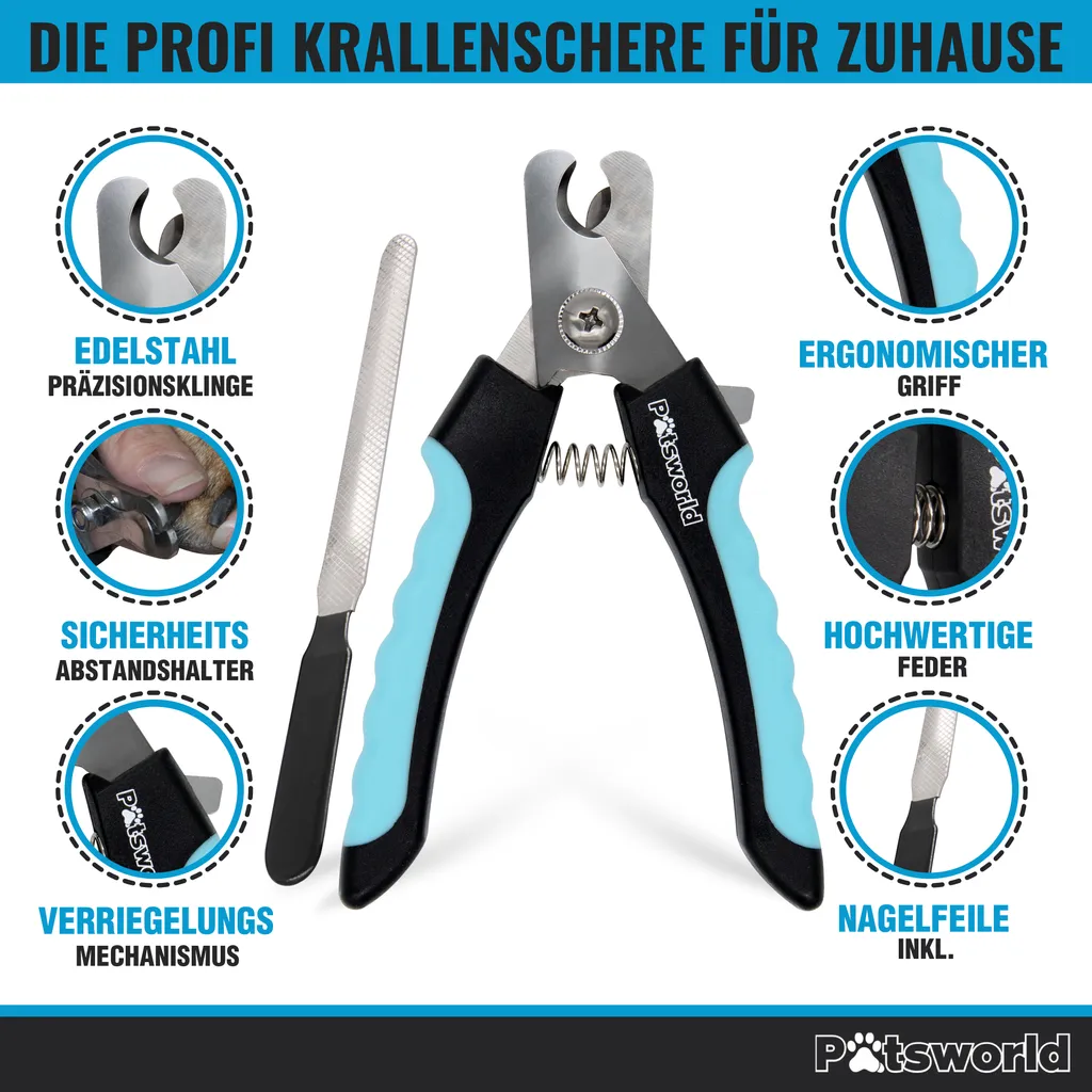Pätsworld Profi Krallenschere Für Hunde & Katzen | Tiersalon Qualität | Krallenpflege | Für Zuhause - Klauen Pflege Sicher & Einfach Daheim Durch Einen Abstandshalter | Inkl. Nagelpfeile (S - Für Kleine Nager, Katzen, Hunde) 3 Pätsworld Profi Krallenschere Für Hunde & Katzen | Tiersalon Qualität | Krallenpflege | Für Zuhause - Klauen Pflege Sicher & Einfach Daheim Durch Einen Abstandshalter | Inkl. Nagelpfeile (S - Für Kleine Nager, Katzen, Hunde) – Bild 3