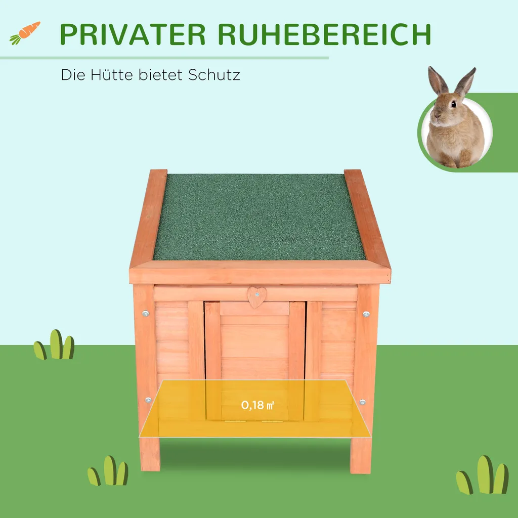 PawHut Kleintierstall Kleintierhaus Kleintierkafig Tierstall Mit Aufklappbares Asphaltdach Rampe Katzenhaus Tannenholz Natur+Grün 51 X 42 X 43 Cm 4 PawHut Kleintierstall Kleintierhaus Kleintierkafig Tierstall Mit Aufklappbares Asphaltdach Rampe Katzenhaus Tannenholz Natur+Grün 51 X 42 X 43 Cm – Bild 4