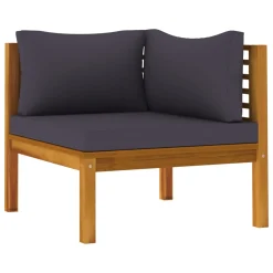 VidaXL 2-tlg. Sofa-Set Mit Dunkelgrauen Kissen Akazie Massivholz -Garten- & Gewächshäuser Geschäft b72da16e9f30821fe751a99fda379829
