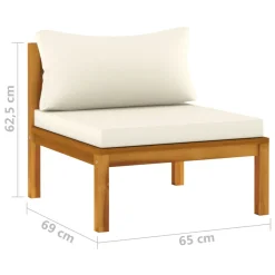 VidaXL 3-Sitzer-Gartensofa Mit Creme Kissen Massivholz Akazie -Garten- & Gewächshäuser Geschäft b73b66b8b4f064814e1ae2654c975cab