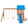 Juskys Spielturm Yannis – Klettergerüst Für Kinder Mit Rutsche, Schaukeln, Kletterwand & Zubehör – Kletterturm Für Outdoor Aus Holz Ab 3 Jahren