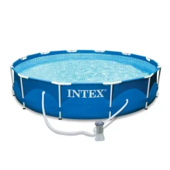 INTEX Frame Pool - Set Rondo Ø 366 X 76 Cm, Farbe: Blau; 128212NP -Garten- & Gewächshäuser Geschäft b78ace9318474db6bcda7dc7789b3fdd