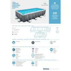 Bestway Power Steel™ Frame Pool Komplett-Set, Eckig, Mit Filterpumpe, Sicherheitsleiter & Abdeckplane 549 X 274 X 122 Cm, Schwimmbecken, Schwimmen, Pools -Garten- & Gewächshäuser Geschäft b793c8d13c5b20a92bc96d5adbd5e0c5