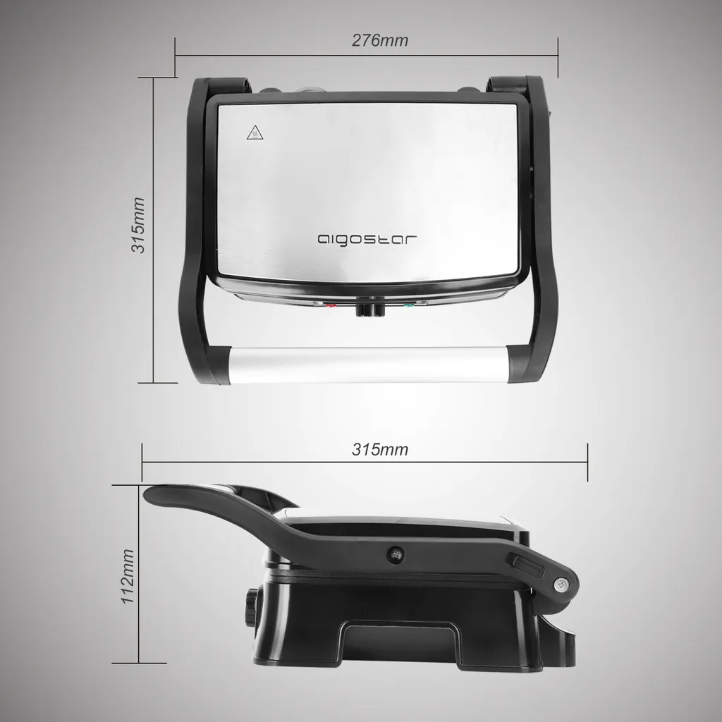 Aigostar Hitte 30HFA - Elektrischer Kontaktgrill,Cool Touch, Antihaft, 1500 Watt 7 Aigostar Hitte 30HFA - Elektrischer Kontaktgrill,Cool Touch, Antihaft, 1500 Watt – Bild 7