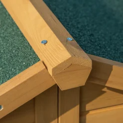 Pawhut Hundehütte Aus Massivholz Isoliertes Hundehaus Mit 2 Räume Asphaltdach Outdoor Hütte Mit Terrasse Gelb+Grün 127 X 110 X 109 Cm -Garten- & Gewächshäuser Geschäft b7990556a784eac554218217dc8b24da