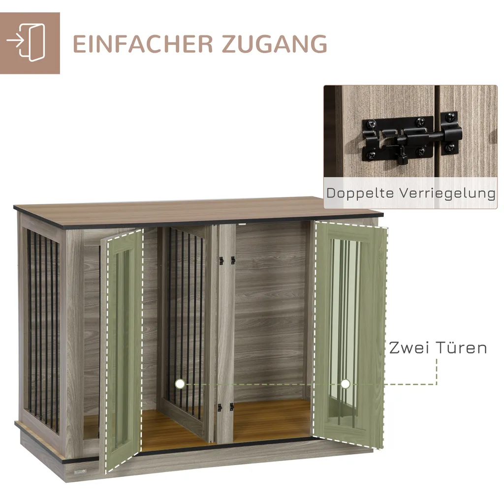 Pawhut Hundekäfig Schrank Haustierkäfig Mit Herausnehmbarem Trennwand Tierkäfig Hundehütte Mit Tischoberfläche Hundebox Innen Spanplatte Dunkelwalnuss+Eiche 120 X 60 X 88,5 Cm 6 Pawhut Hundekäfig Schrank Haustierkäfig Mit Herausnehmbarem Trennwand Tierkäfig Hundehütte Mit Tischoberfläche Hundebox Innen Spanplatte Dunkelwalnuss+Eiche 120 X 60 X 88,5 Cm – Bild 6