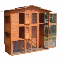 Mucola Hühnerstall Hasenstall Kaninchenstall Freilauf Holz Käfig Stall Hasenkäfig Haus Gefügelstall Hühnerhaus Hühnervoliere Kleintierstall XL