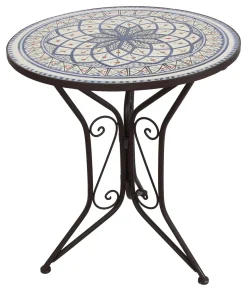 Frank-Flechtwaren Mosaiktisch "Mare" Maße: Ø 55 X 68 Cm