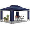 Juskys Pavillon Capri 3x4m Mit Doppeldach - Wasserabweisend & Stabil - Garten Feiern & Feste - Partyzelt Gartenpavillon Gartenzelt Outdoor Blau