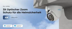 Reolink 4K PoE Überwachungskamera Aussen Mit Spotlight, 3X Optischer Zoom PoE IP Outdoor Kamera, Smarte Bewegungserkennung, Human/Auto/Tier-Erkennung, 2-Wege-Audio, Zeitraffer, RLC-833A -Garten- & Gewächshäuser Geschäft b82c86a1959c2800ea23d25b4ba38e8b
