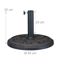 Relaxdays Sonnenschirmständer Schwarz-gold Rosen -Garten- & Gewächshäuser Geschäft b85a0600a340b8bc519d6ebee0f9c780