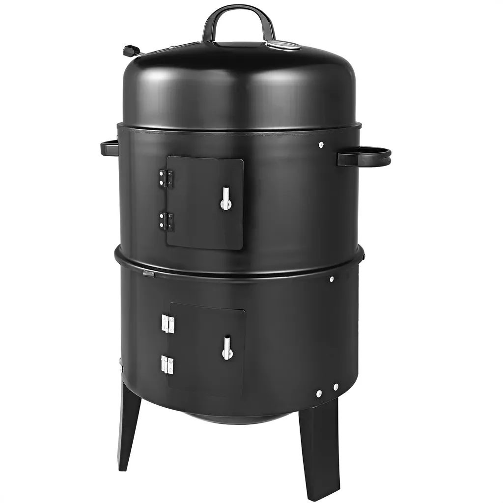 Deuba 3in1 Smoker Inkl. Thermometer Leichter Transport Räucherofen Holzkohlegrill BBQ Rundgrill Räuchertonne 1 Deuba 3in1 Smoker Inkl. Thermometer Leichter Transport Räucherofen Holzkohlegrill BBQ Rundgrill Räuchertonne