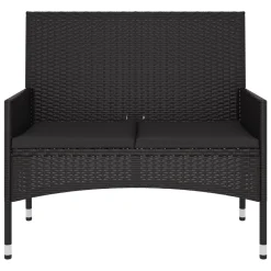 VidaXL Gartenbank 2-Sitzer Mit Kissen Schwarz Poly Rattan -Garten- & Gewächshäuser Geschäft b8bf2e68cfbc218912bba094b7371769