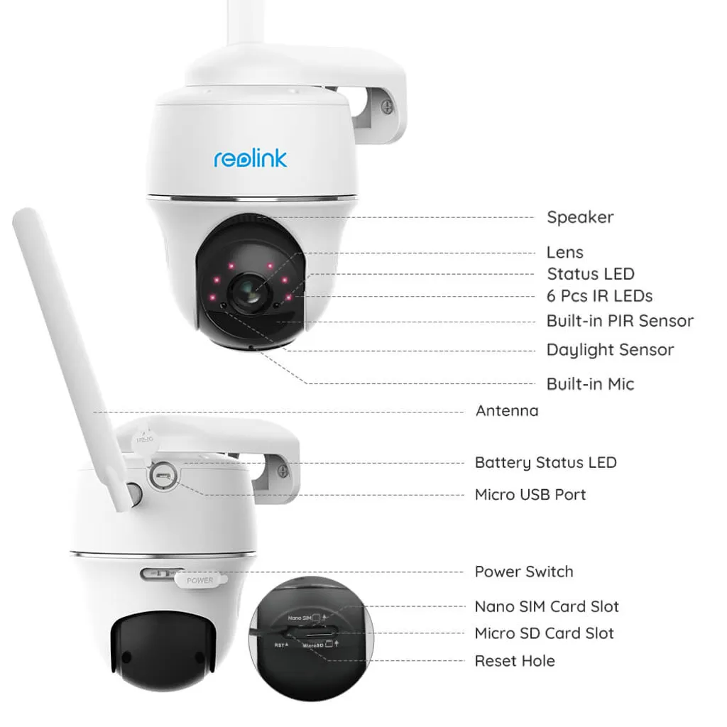 Reolink Akku 3G/4G LTE Überwachungskamera Aussen Mit Mensch/Fahrzeug/PIR Erkennung, 355°/140° Schwenkbar, 4MP Kabellose IP Kamera Outdoor Mit SIM-Kartenslot, 32GB SD Karte, Go PT Plus 21 Reolink Akku 3G/4G LTE Überwachungskamera Aussen Mit Mensch/Fahrzeug/PIR Erkennung, 355°/140° Schwenkbar, 4MP Kabellose IP Kamera Outdoor Mit SIM-Kartenslot, 32GB SD Karte, Go PT Plus – Bild 21