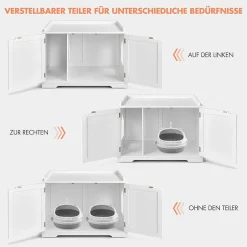 COSTWAY Katzenhaus Katzenhöhle mit Bett, Geschlossene Katzentoilette Mit Eingang, Haustierbox Haustierkiste Aus Holzstruktur, Großes Katzenklo Katzenschrank Für Katzen Hunde Haustier (Weiß) 8 COSTWAY Katzenhaus Katzenhöhle mit Bett, Geschlossene Katzentoilette Mit Eingang, Haustierbox Haustierkiste Aus Holzstruktur, Großes Katzenklo Katzenschrank Für Katzen Hunde Haustier (Weiß) -Garten- & Gewächshäuser Geschäft b900d12ffb18f3f68a96b9458a929c12