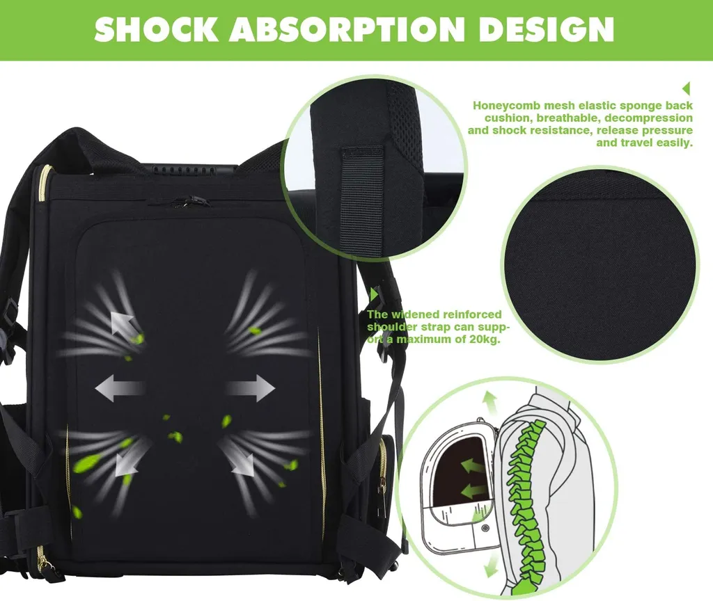 Pecute Hundetransportboxen Haustier Rucksack Hunderucksack Bis 5kg,mit Transparentes Fenster Schwarz,Erweiterbar Faltbar, Für Hunde Katzen Haustiere(34 * 27 * 42cm) 7 Pecute Hundetransportboxen Haustier Rucksack Hunderucksack Bis 5kg,mit Transparentes Fenster Schwarz,Erweiterbar Faltbar, Für Hunde Katzen Haustiere(34 * 27 * 42cm) – Bild 7