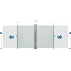 Tectake Aluminium Doppel Seitenmarkise Ausziehbar Mit Aufrollmechanismus - 200 X 600 Cm, Grau -Garten- & Gewächshäuser Geschäft b9421f5379332534fdc4807cdef7f926