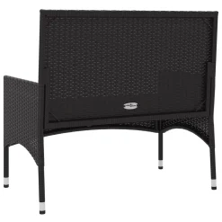VidaXL Gartenbank 2-Sitzer Mit Kissen Schwarz Poly Rattan -Garten- & Gewächshäuser Geschäft b9472a35a3636c7f757c388f42b057ff