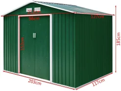 COSTWAY Metall Gerätehaus Inkl. Metallfundament 213x127x185cm Gartenhaus Geräteschuppen Garten Schuppen Dunkelgrün 8 COSTWAY Metall Gerätehaus Inkl. Metallfundament 213x127x185cm Gartenhaus Geräteschuppen Garten Schuppen Dunkelgrün -Garten- & Gewächshäuser Geschäft b94bf87dfd40a84386759be8a43c82c3