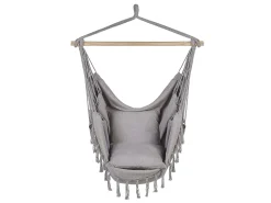 Beliani Hängesessel Hellgrau Aus Buchenholz Und Baumwolle Schlafzimmer Wohnbereich Balkon Boho-Stil Modernes Design 10 Beliani Hängesessel Hellgrau Aus Buchenholz Und Baumwolle Schlafzimmer Wohnbereich Balkon Boho-Stil Modernes Design -Garten- & Gewächshäuser Geschäft b95dbd59c841b783d8d072e30abaa541