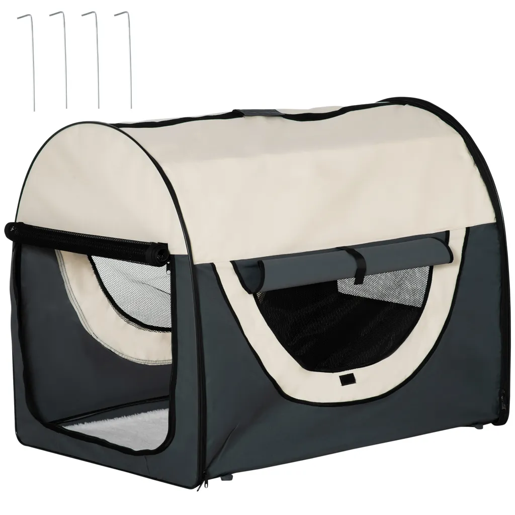 PawHut Hundebox Faltbare Hundetransportbox Transportbox Für Haustier Katzen Dunkelgrau 97 X 71 X 76 Cm 1 PawHut Hundebox Faltbare Hundetransportbox Transportbox Für Haustier Katzen Dunkelgrau 97 X 71 X 76 Cm