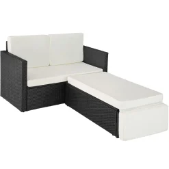 Tectake Rattan Lounge Korfu - Schwarz -Garten- & Gewächshäuser Geschäft b9ee01d1923ad528ddf713a74c0bc917