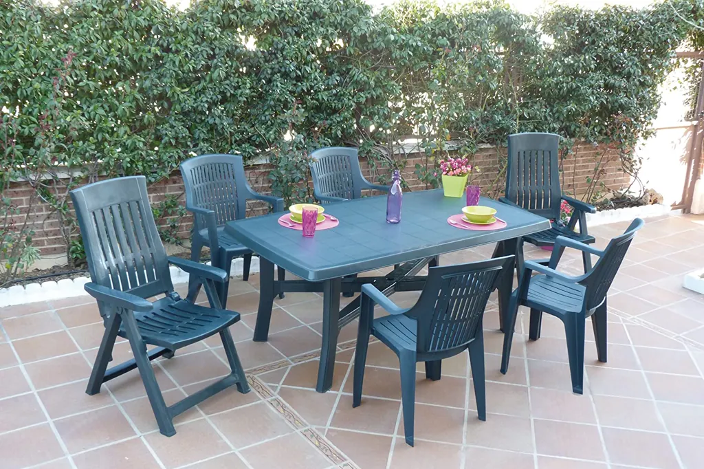 Dmora Rechteckiger Gartentisch, Italy, 180x100x72 Cm, Farbe Grün 1 Dmora Rechteckiger Gartentisch, Italy, 180x100x72 Cm, Farbe Grün