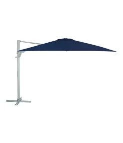 Dehner Ampelschirm Zypern, Eckig, Mit UV-Schutz 80+, 264 X 300 X 300 Cm, Aluminium/Polyester/Stahl, Dunkelblau