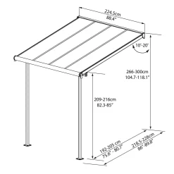 Palram-Canopia Aluminium Terrassenüberdachung Mit Doppelstegplatten "Sierra" Anthrazit 230 X 230 Cm 16 Palram-Canopia Aluminium Terrassenüberdachung Mit Doppelstegplatten "Sierra" Anthrazit 230 X 230 Cm -Garten- & Gewächshäuser Geschäft ba3b922269d54b94988f131f3b461eb7