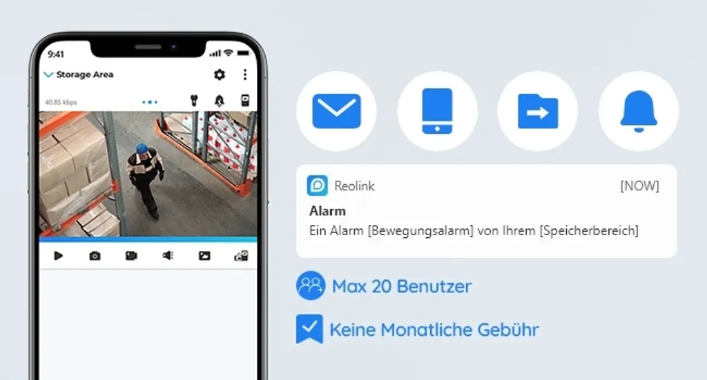 Reolink 4K Überwachungskamera Aussen Set, Videoüberwachung Mit 4X 8MP PoE IP Kamera, 8 Kanale Und 2TB HDD NVR Für 24/7 Aufnahme Innen Outdoor, Personenerkennung Und Fahrzeugerkennung, IP66, RLK8-800B4-A 14 Reolink 4K Überwachungskamera Aussen Set, Videoüberwachung Mit 4X 8MP PoE IP Kamera, 8 Kanale Und 2TB HDD NVR Für 24/7 Aufnahme Innen Outdoor, Personenerkennung Und Fahrzeugerkennung, IP66, RLK8-800B4-A – Bild 14