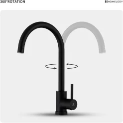 Homelody Wasserhahn Küche 360° Drehbar Niederdruck Küchenarmatur Niederdruck Mischbatterie Küche Armatur Edelstahl Spültischarmatur Für Spüle Boiler, Schwarz -Garten- & Gewächshäuser Geschäft ba7082ca3610263c26aa81109352fd8e