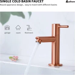 Aihom Kaltwasserhahn Wasserhahn Bad Kaltwasser Armatur Für Bad Standventil Wasserhahn Armatur Badarmaturen Roségold -Garten- & Gewächshäuser Geschäft ba75a9a0c71247dfb67d1d9048c12de2