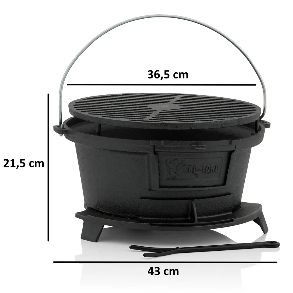 BBQ-Toro Gusseisen Grilltopf Mit Grillrost | 43 X 42 X 21,5 Cm | Hibachi Style 4 BBQ-Toro Gusseisen Grilltopf Mit Grillrost | 43 X 42 X 21,5 Cm | Hibachi Style – Bild 4