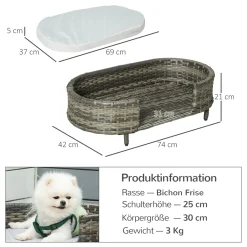 PawHut Hundesofa Rattan Haustiersofa Mit Kissen Hundebett Hundekorb Katzensofa Hundekörbchen Für Kleine Und Mittelgroße Hunde Erhöhtes Design Braun+Grau 74 X 42 X 21 Cm 11 PawHut Hundesofa Rattan Haustiersofa Mit Kissen Hundebett Hundekorb Katzensofa Hundekörbchen Für Kleine Und Mittelgroße Hunde Erhöhtes Design Braun+Grau 74 X 42 X 21 Cm -Garten- & Gewächshäuser Geschäft bac99483d089cbf831a9edc9328a5c43