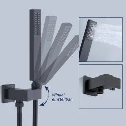Aihom Thermostat Unterputz Duschsystem Schwarz Regendusche Duschset Duscharmatur Badezimmer Kopfbrause Handbrause Mit Messing Thermostat 38℃ Duschset Unterputz, Schwarz -Garten- & Gewächshäuser Geschäft badae10a1fb71418a22ec5acf7901cbf