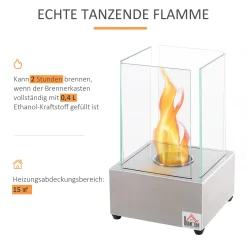 HOMCOM Ethanol-KaminEthanol-Brenner 0,4L 2 Stdn. Brenndauer Kein Rauch Edelstahl 20 X 20 X 33 Cm 15 HOMCOM Ethanol-KaminEthanol-Brenner 0,4L 2 Stdn. Brenndauer Kein Rauch Edelstahl 20 X 20 X 33 Cm -Garten- & Gewächshäuser Geschäft badeac1ebd417fcb5c2378adbdf3bc92